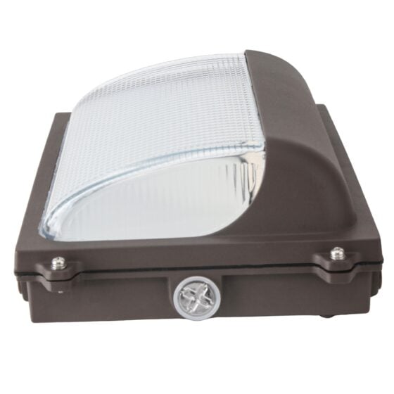 80 / 100 / 120 Watt Adjustable LED Wall Pack: angled view