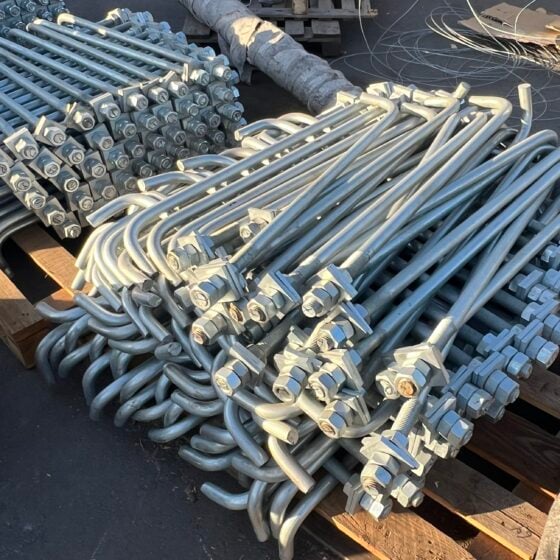 60 Foot Stadium Light Pole: anchor bolts for mounting