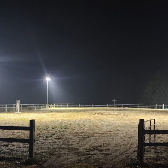 200 Watt LED Area Flood Light: lighting up riding arena