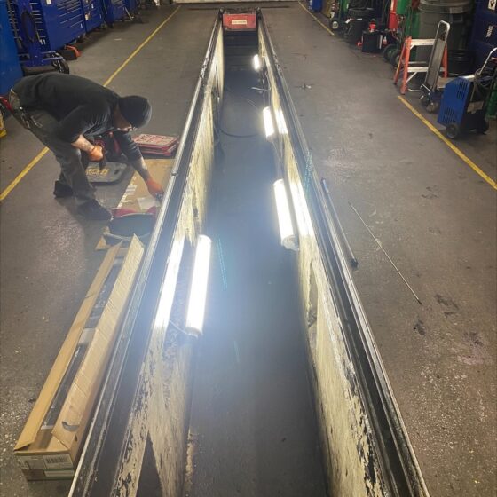 60 Watt Low Profile Explosion Proof Linear LED Light: installed in oil pit