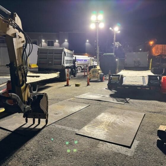 200 Watt LED Area Flood Light: installation view on light tower