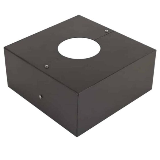 20 Foot Round Tapered Steel Light Pole: mounting view with base covers