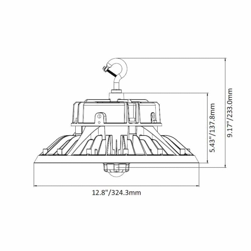240 Watt LED UFO High Bay | 36000 Lumens Dimensions