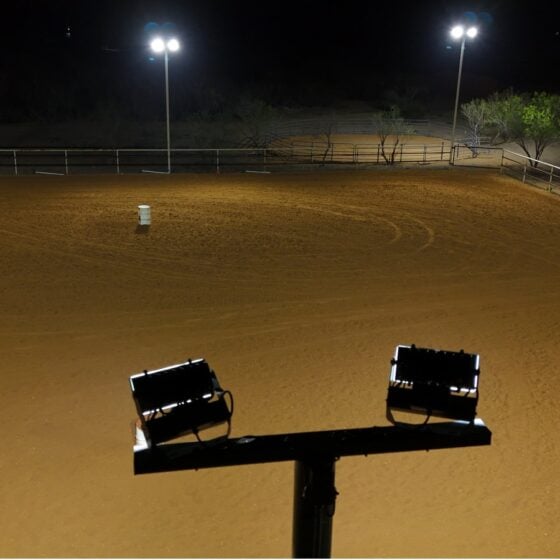 200 Watt LED Area Flood Light: installed in horse arena