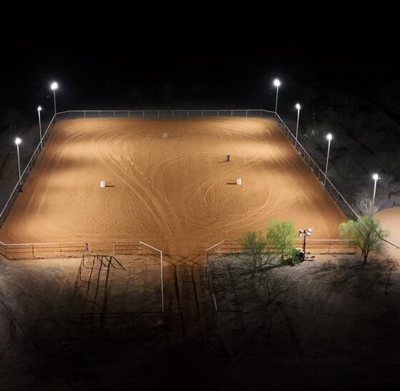 200 Watt LED Area Flood Light: multiple units in horse arena