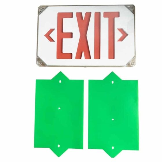 2 Watt LED Exit Sign: close-up of directional arrow option