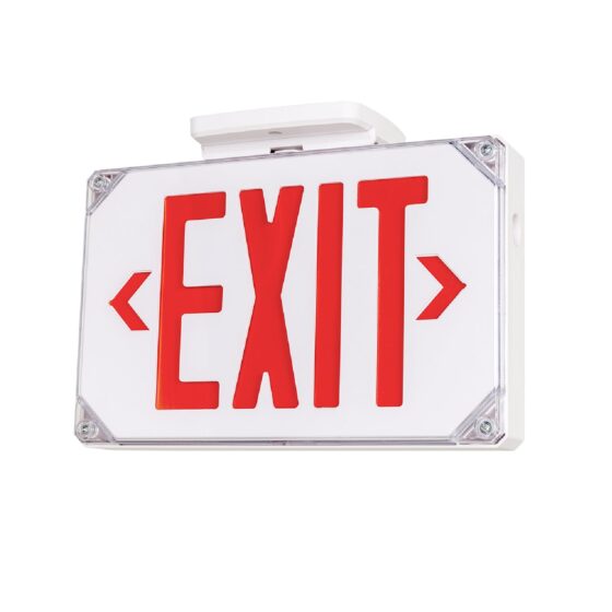 2 Watt LED Exit Sign: top view showing IP65 rating