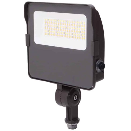 36 / 50 / 63 Watt Adjustable LED Flood Light: front view with knuckle mount