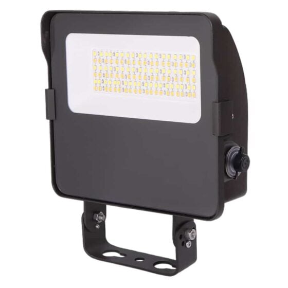63 / 90 / 108 Watt Adjustable LED Flood Light: yoke mount view