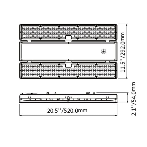 90 / 105 / 130 Wattage Adjustable Linear LED High Bay: dimensions illustration
