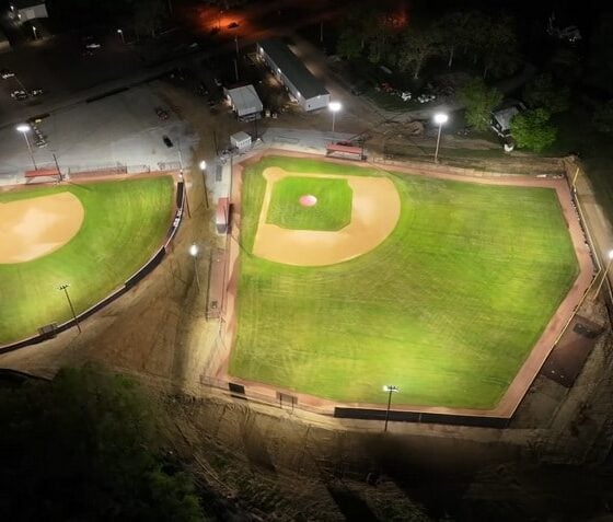 600 Watt LED Flood Light: baseball field installation