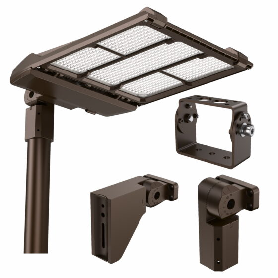 180 / 240 / 300 Watt Adjustable LED Shoebox Area Light: product front view