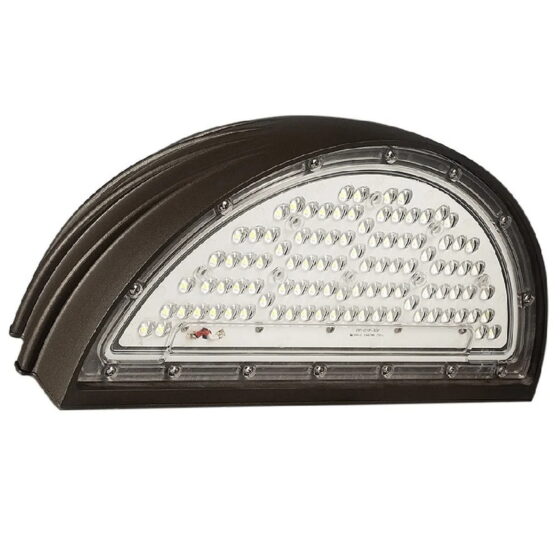 70 Watt Full Cutoff Half Moon LED Wall Pack: angled view