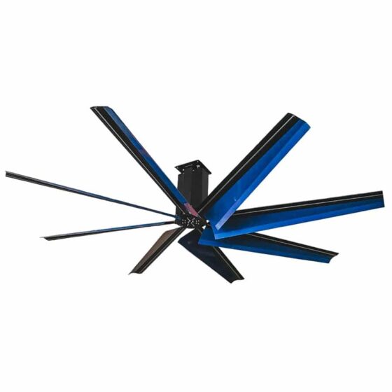 12 Foot HVLS Ceiling Fan: blue fan on transparent background
