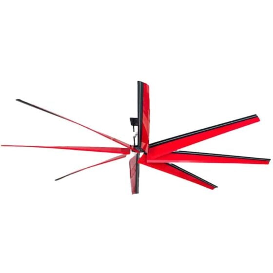 16 Foot HVLS Ceiling Fan: red fan on transparent background