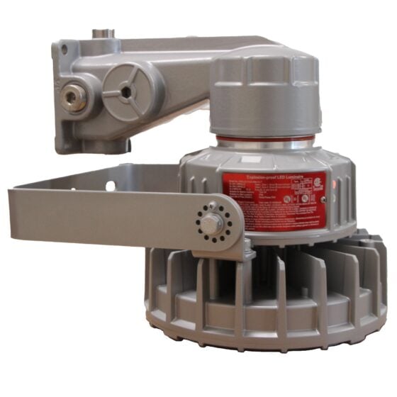 50 Watt Round Explosion Proof LED Light: yoke mounting view