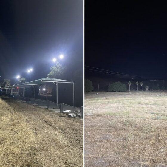 400 Watt LED Area Flood Light: installation with trunnion mount