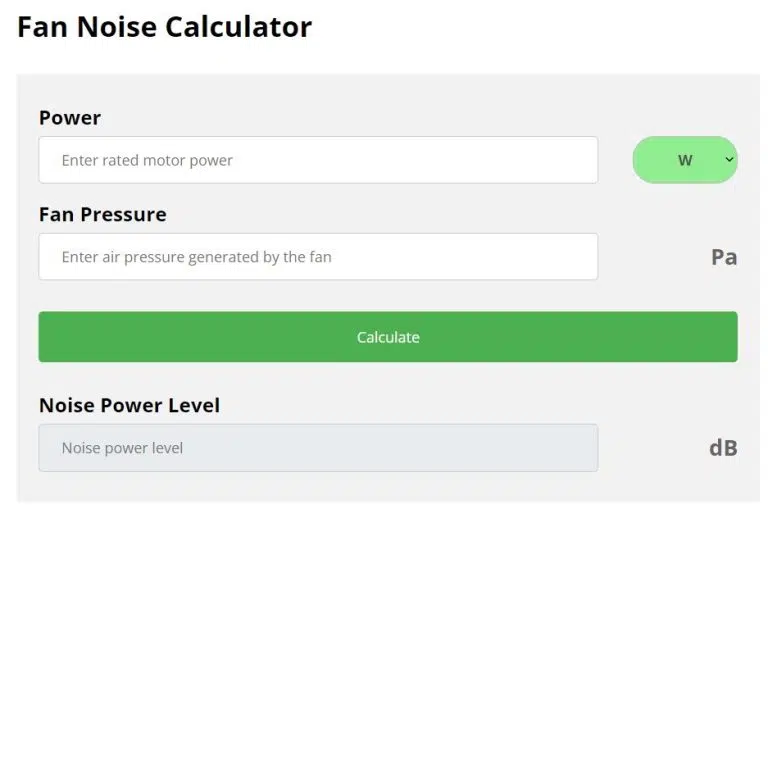 Fan Noise Calculator