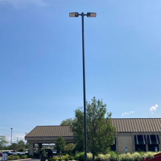 200 / 240 / 300 Watt Adjustable LED Parking Lot Light: installation view