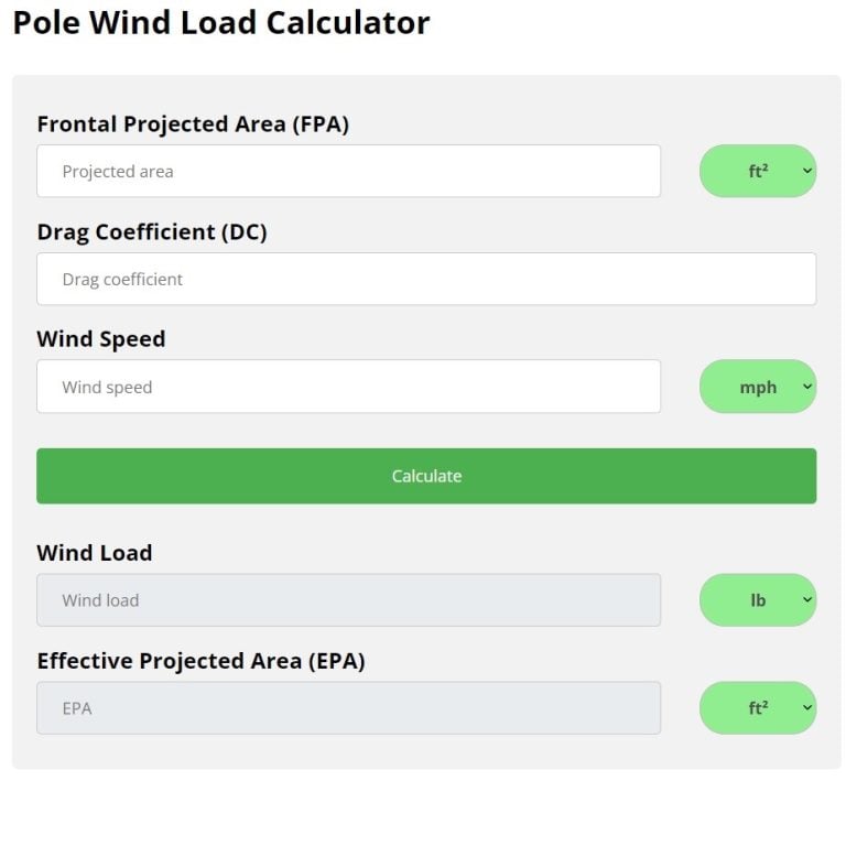 Pole Wind Load Calculator