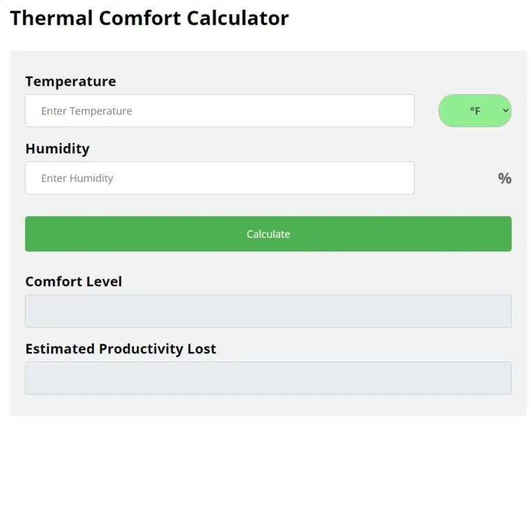 Thermal Comfort Calculator