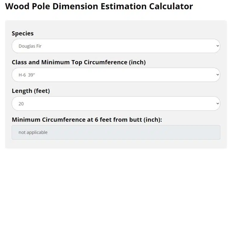 Woodpole Dimension Estimation