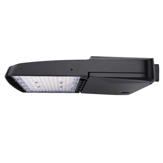 80 / 100 / 120 / 150 Watt Adjustable LED Shoebox: angled view