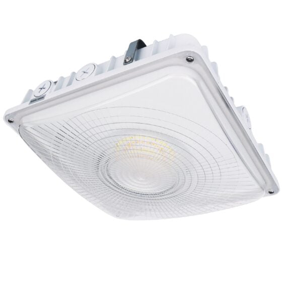 30 / 45 / 63 Watt Adjustable LED Canopy Light: white finish front view