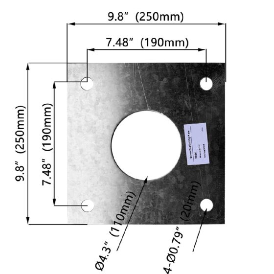 Positioning Plate 4 Inch Square