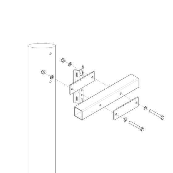 10 Foot Fiberglass Crossarm | 5 in x 5 in x 10 ft Mounting
