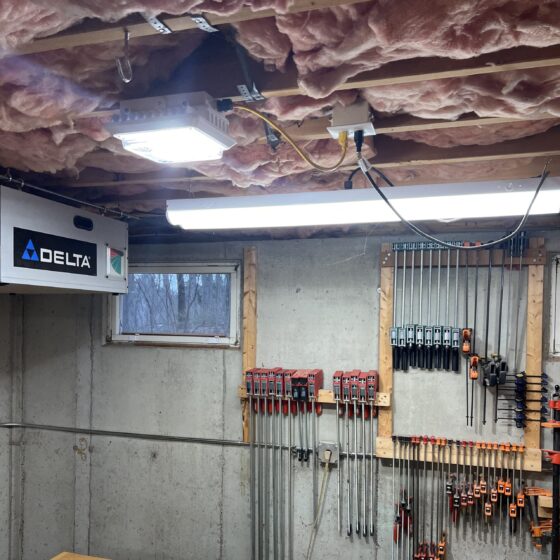 30 / 40 / 55 Watt Adjustable LED Canopy Light: installed on 8ft ceiling