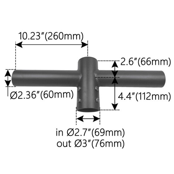 2 Fixture 180 Degree Spoke Mount | 2 3/8 Inch Tenon | Bronze