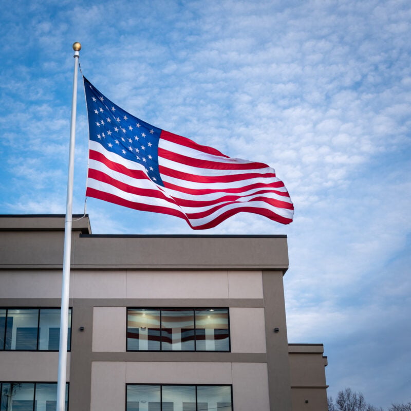 Flag Poles with External Halyard