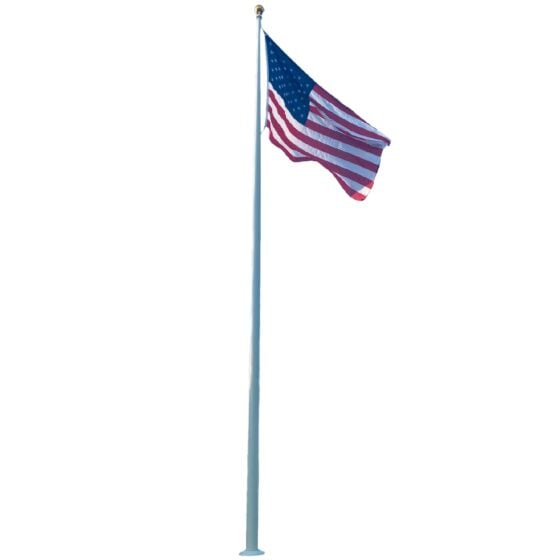 43 Foot Total Height: full view of fiberglass flag pole