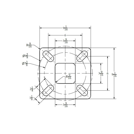 18 Foot Square Fiberglass Light Pole: base plate dimensions
