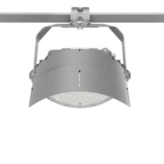 400 / 500 / 600 Watt Adjustable Round LED Stadium Light: bar mounting view