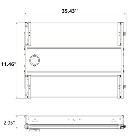 180 / 240 / 300 Watt Adjustable LED Indirect High Bay Sports Light: product dimensions view