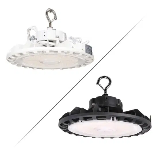 120/160/200 Watt Adjustable UFO LED High Bay: White Black Options