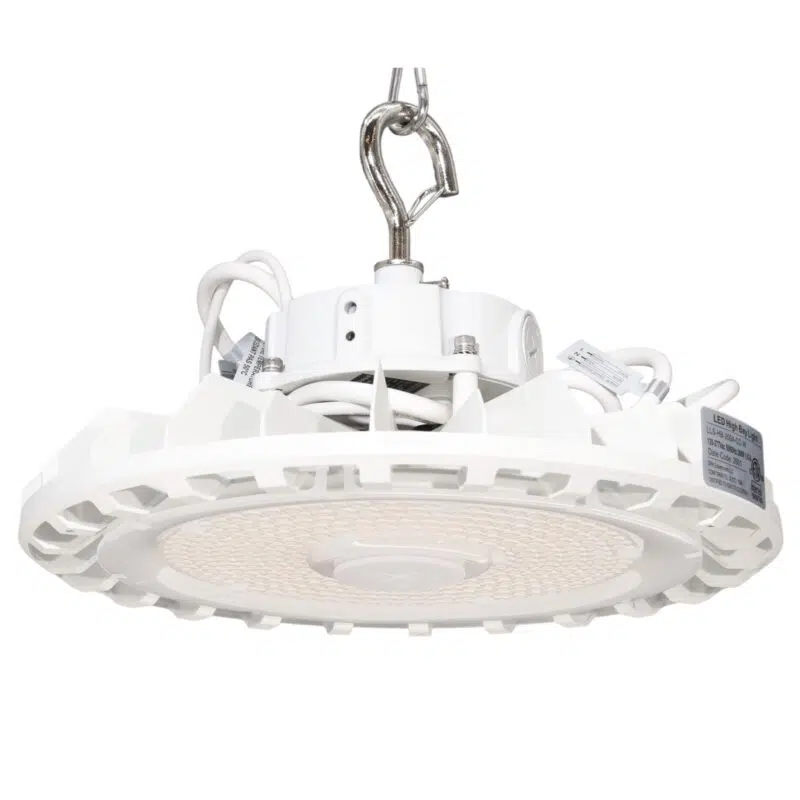 120 / 160 / 200 Watt Adjustable UFO LED High Bay: white housing view