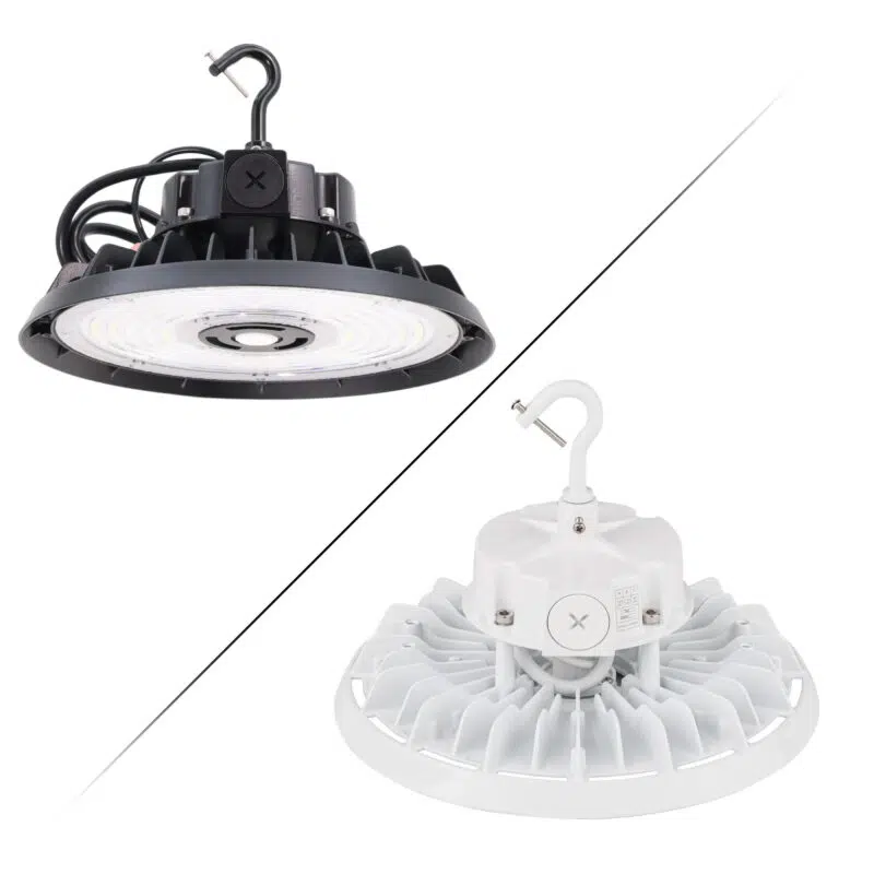 80 / 100 / 150 Watt Adjustable LED UFO High Bay: angled view