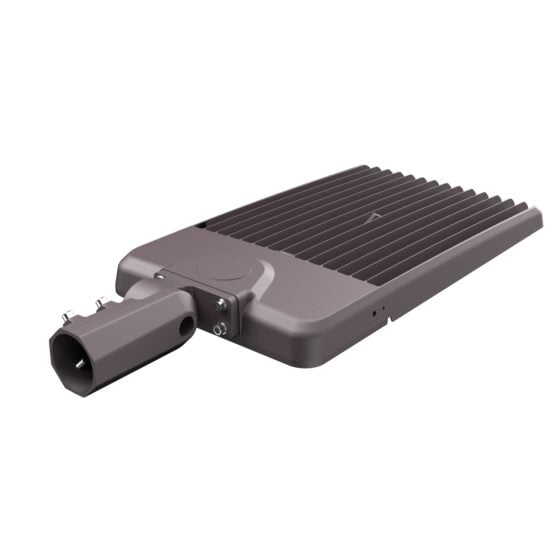 300 / 350 / 400 / 450 / 500 Watt Adjustable LED Shoebox Area Light: rear view with slip fitter mount