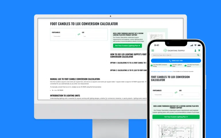 LED Lighting Supply's Footcandles Lux Conversion Calculator