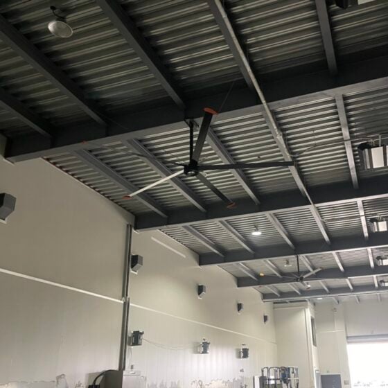 24 Foot HVLS Ceiling Fan: installation in warehouse