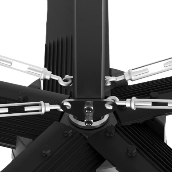 24 Foot HVLS Ceiling Fan: mounting with guy wires