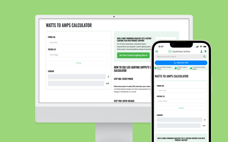 LED Lighting Supply's Free Watts Amps Conversion Calculator for Contractors