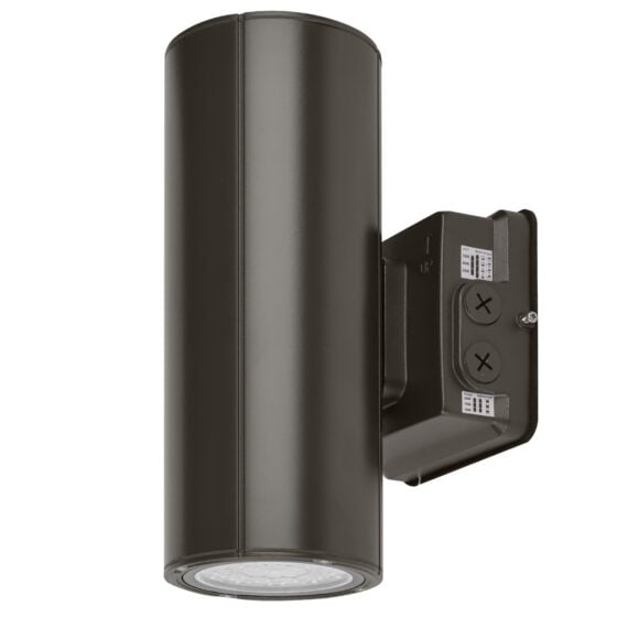 10 / 16 / 20 Watt Adjustable LED Outdoor Wall Sconce: bronze finish