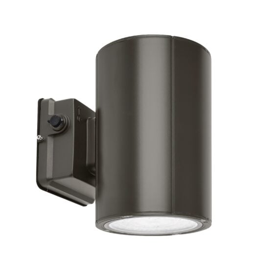 19 / 31 / 38 Watt Adjustable LED Outdoor Wall Sconce: front view in bronze finish