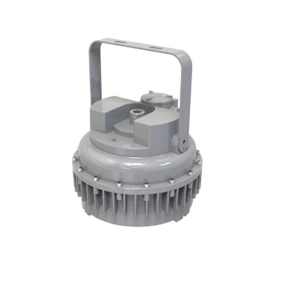 80 Watt Round Explosion Proof LED Light with Junction Box: side view