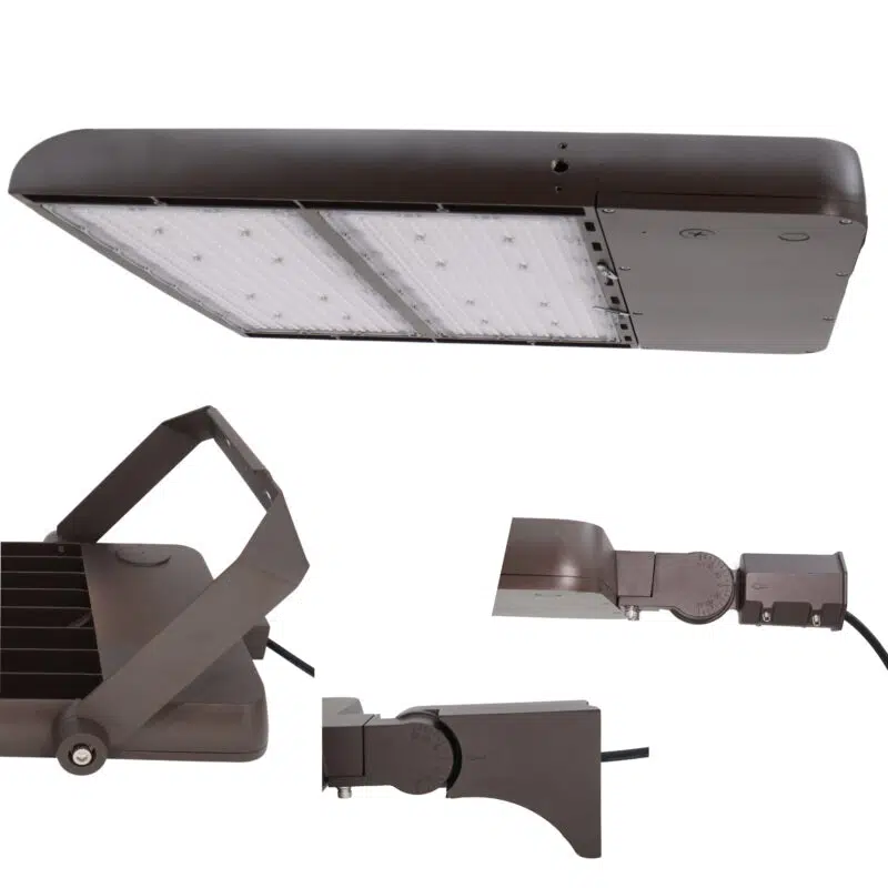 240 320 400 Watt Adjustable Led Sport Court Area Light 36,000 To 60,000 Lumens 4000k 5000k 100 277v Bronze Display