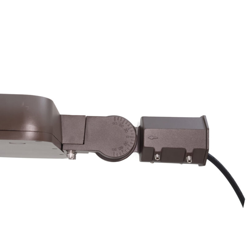 240 / 320 / 400 Watt Adjustable LED Sport Court Area Light: side view with mounting bracket